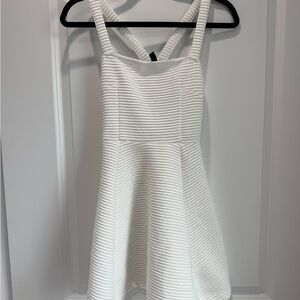 H&M White Sleeveless Fit and Flare Mini Dress